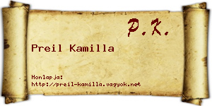 Preil Kamilla névjegykártya